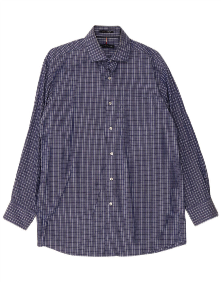 Tommy Hilfiger Mens Regular Fit Shirt Size 15/15 1/2 Medium Blue Check