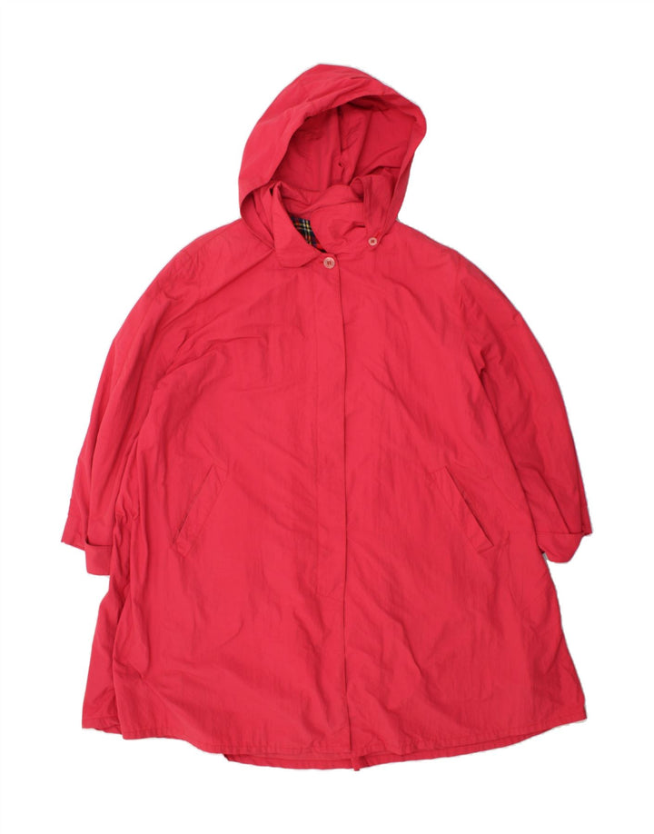 VINTAGE Womens Hooded Overcoat UK 18 XL Pink Vintage Vintage and Second-Hand Vintage from Messina Hembry 