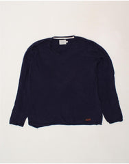 PEPE JEANS Mens Top Long Sleeve Medium Navy Blue Cotton