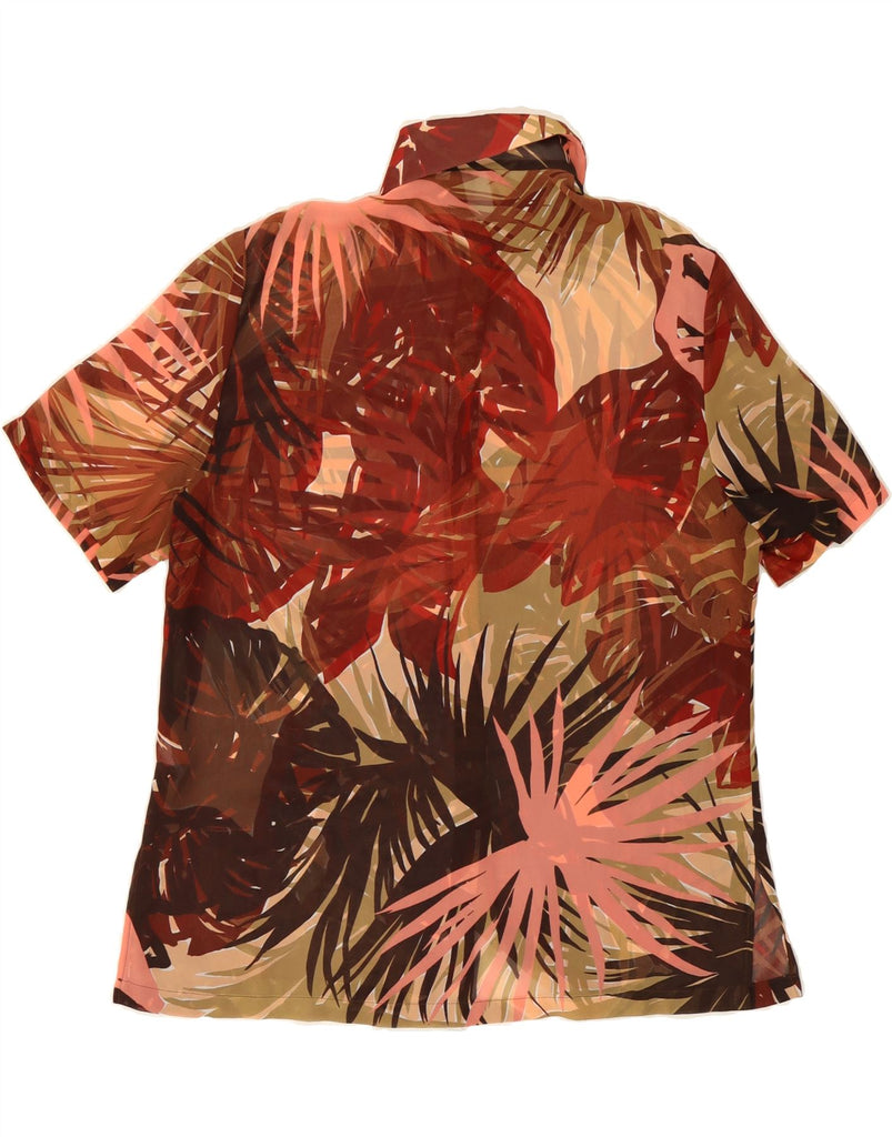 RENATO BALESTRA Womens See Through Short Sleeve Shirt IT 50 XL Red Floral Vintage Renato Balestra and Second-Hand Renato Balestra from Messina Hembry 