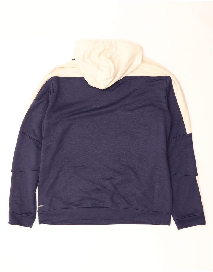 PUMA Mens Hoodie Jumper Large Navy Blue Colourblock