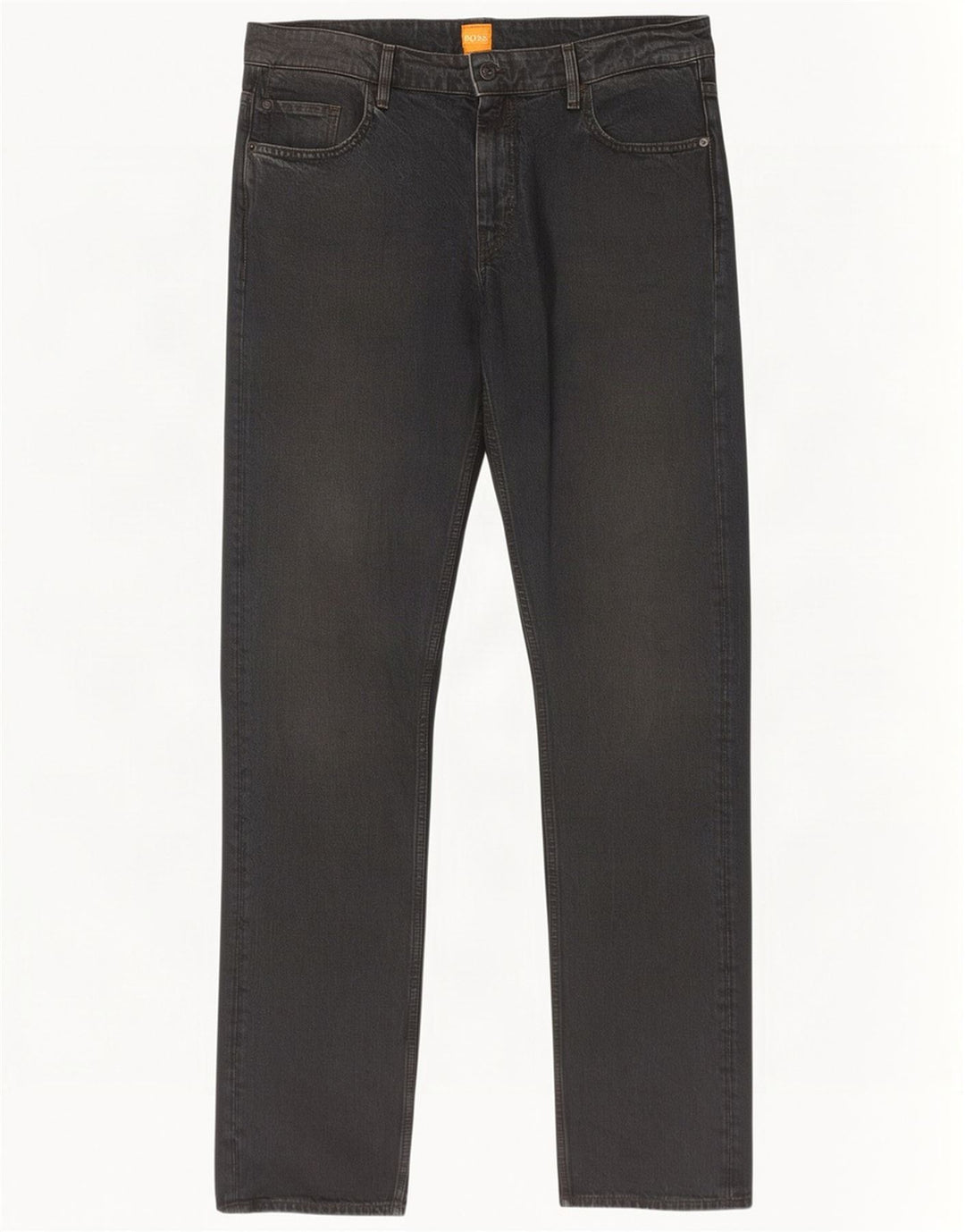 Hugo Boss Mens Straight Jeans W34 L34 Black Cotton