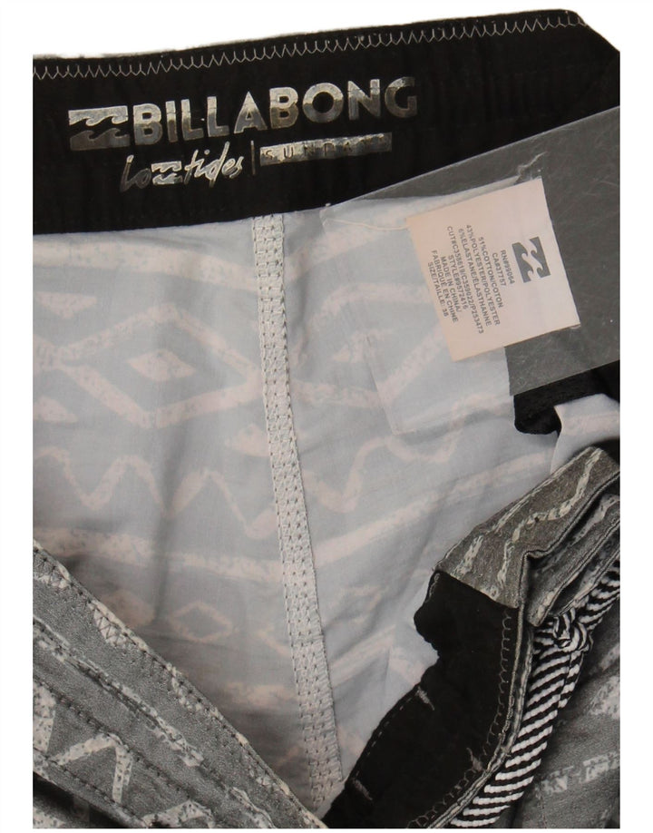 Billabong Mens Swimming Shorts XL  Grey Geometric Cotton
