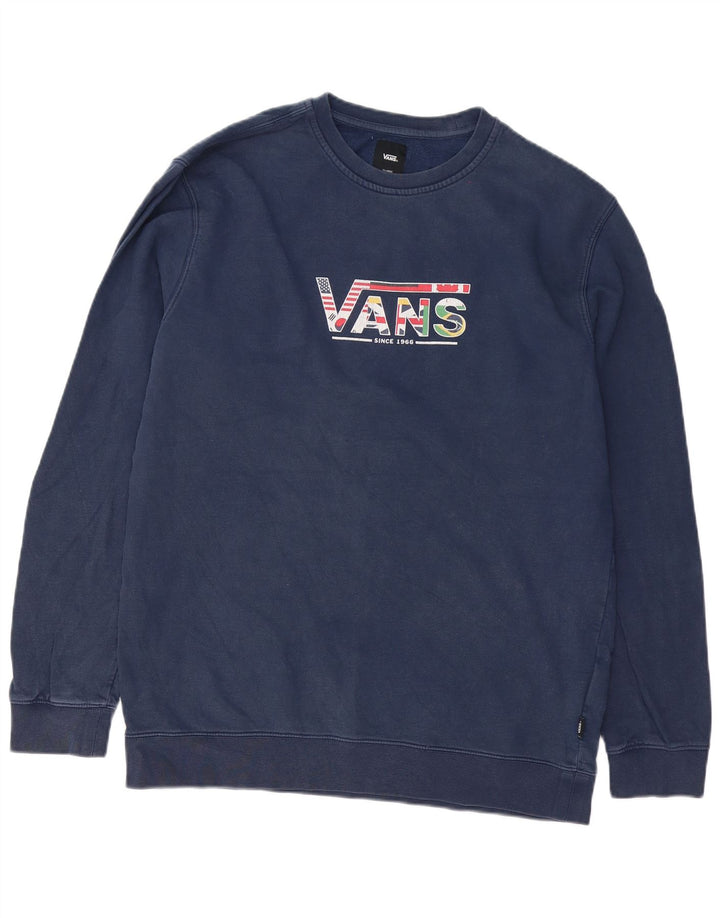 Vans Mens Graphic Sweatshirt Jumper XL Navy Blue Cotton