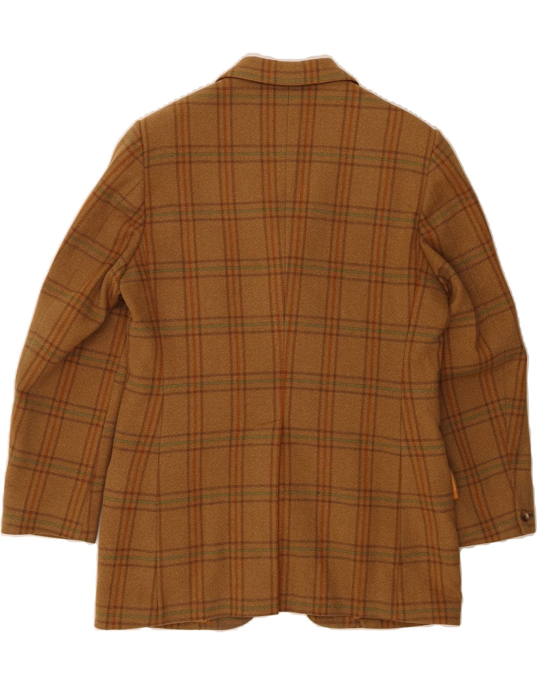 BLADEN Mens 3 Button Blazer Jacket UK 40 Large Brown Check Virgin Wool Vintage Bladen and Second-Hand Bladen from Messina Hembry 