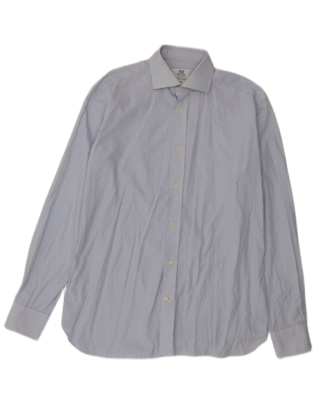Boggi Milano Mens Shirt Size 38 15 1/2 Medium Blue Cotton