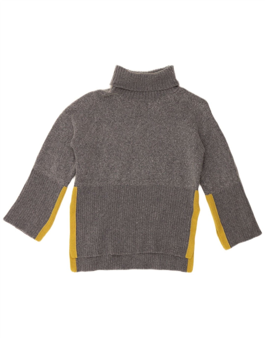White Stuff Womens Roll Neck Jumper Sweater UK 10 Small Grey Colourblock
