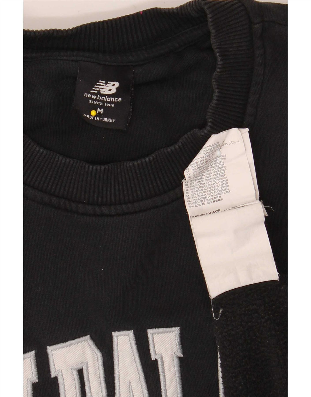 New Balance Mens Graphic Sweatshirt Jumper Medium Black Cotton