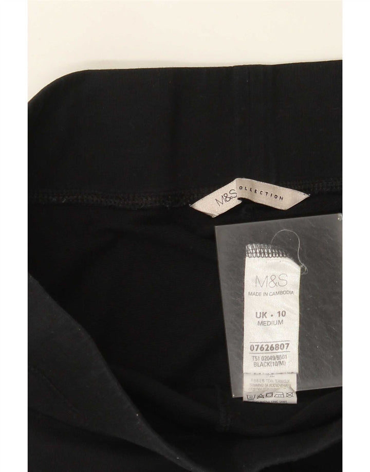 Marks & Spencer Womens Tracksuit Trousers UK 10 Small Black Cotton