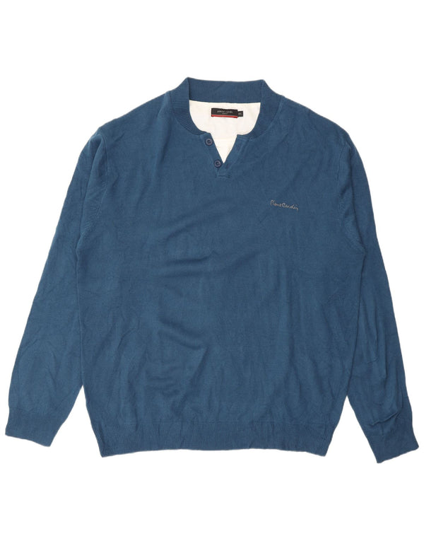 Pierre Cardin Mens V-Neck Jumper Sweater 3XL Blue Acrylic