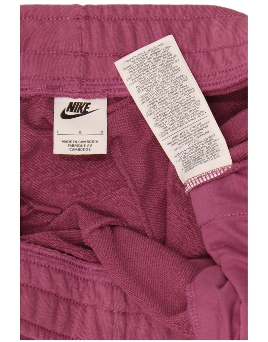 NIKE Womens Tracksuit Trousers Joggers UK 16 Large  Purple Cotton