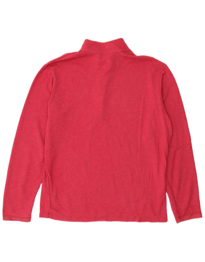 ADIDAS Mens Zip Neck Pullover Tracksuit Top Medium Pink Cotton