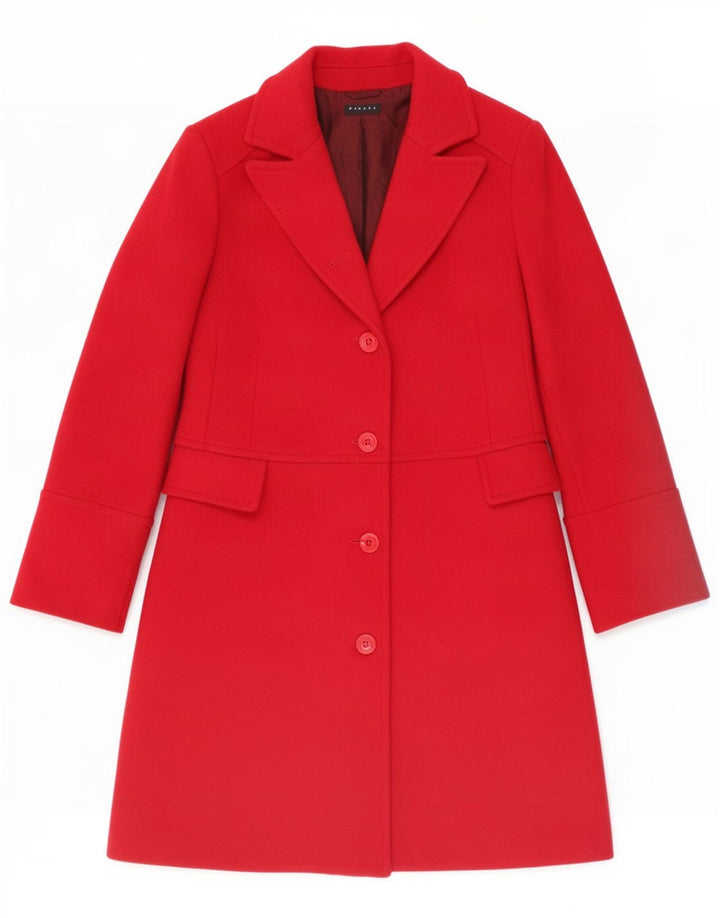 Sisley Womens Overcoat IT 44 Medium Red Wool