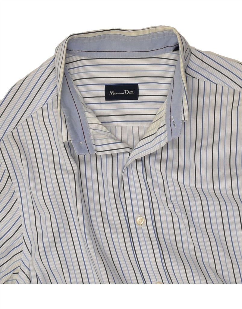 MASSIMO DUTTI Mens Shirt Large Blue Striped Cotton | Vintage Massimo Dutti | Thrift | Second-Hand Massimo Dutti | Used Clothing | Messina Hembry 