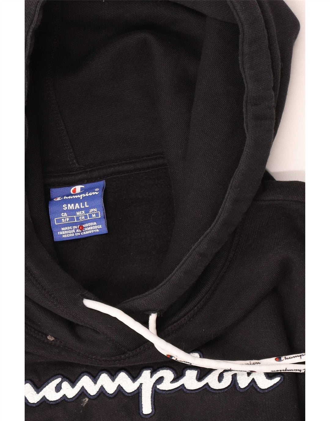 Champion Mens Graphic Regular Fit Hoodie Jumper Small Black