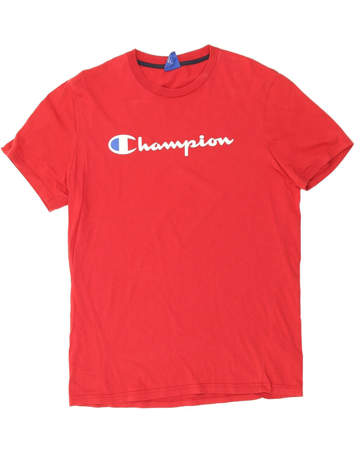 CHAMPION Mens Graphic T-Shirt Top XL Red Cotton Vintage Champion and Second-Hand Champion from Messina Hembry 