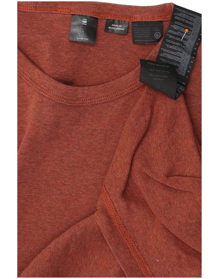 G-STAR Mens T-Shirt Top Large Maroon Cotton