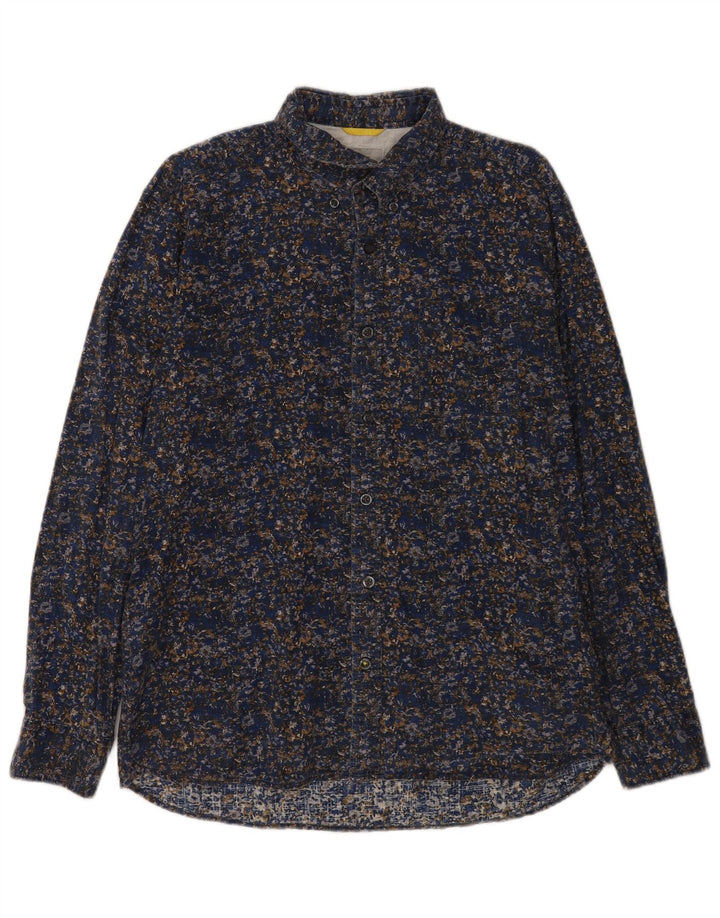 Camel Active Mens Shirt Large Navy Blue Floral Cotton
