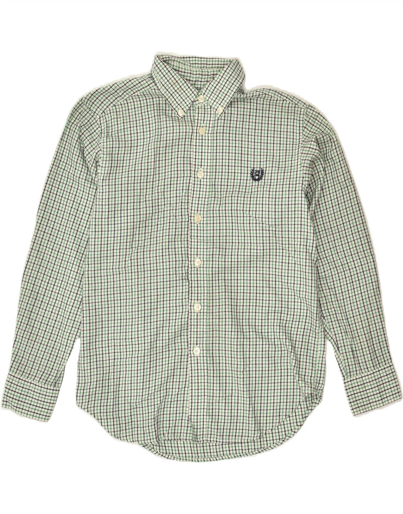 CHAPS Boys Shirt 10-11 Years Medium Green Check Cotton | Vintage Chaps | Thrift | Second-Hand Chaps | Used Clothing | Messina Hembry 