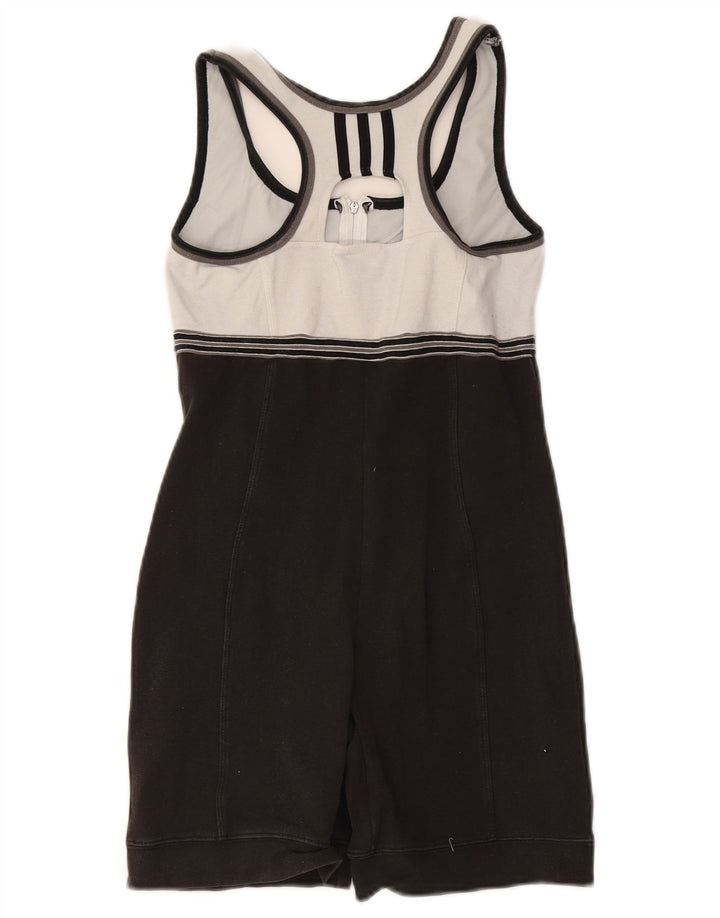 Adidas Womens Playsuit UK 10 Small  Black Colourblock Cotton