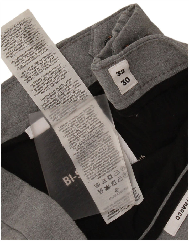 Jack & Jones Mens Marco Slim Fit Chino Trousers W32 L30 Grey Polyester