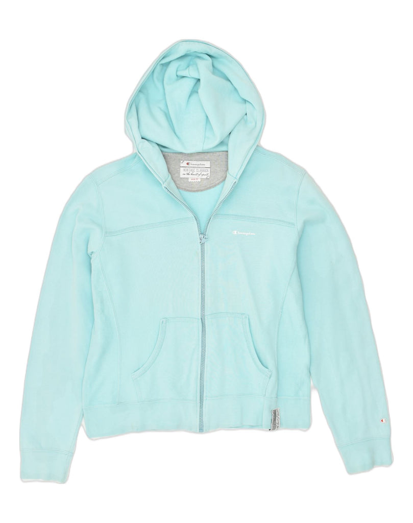 CHAMPION Womens Heritage Classics Zip Hoodie Sweater UK 16 Large Turquoise | Vintage Champion | Thrift | Second-Hand Champion | Used Clothing | Messina Hembry 