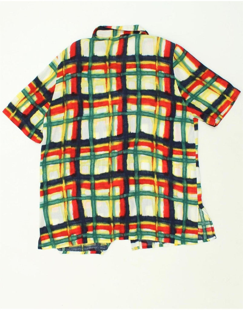 VINTAGE Womens Shirt Blouse EU 44 XL Multicoloured Check Viscose Vintage Vintage and Second-Hand Vintage from Messina Hembry 