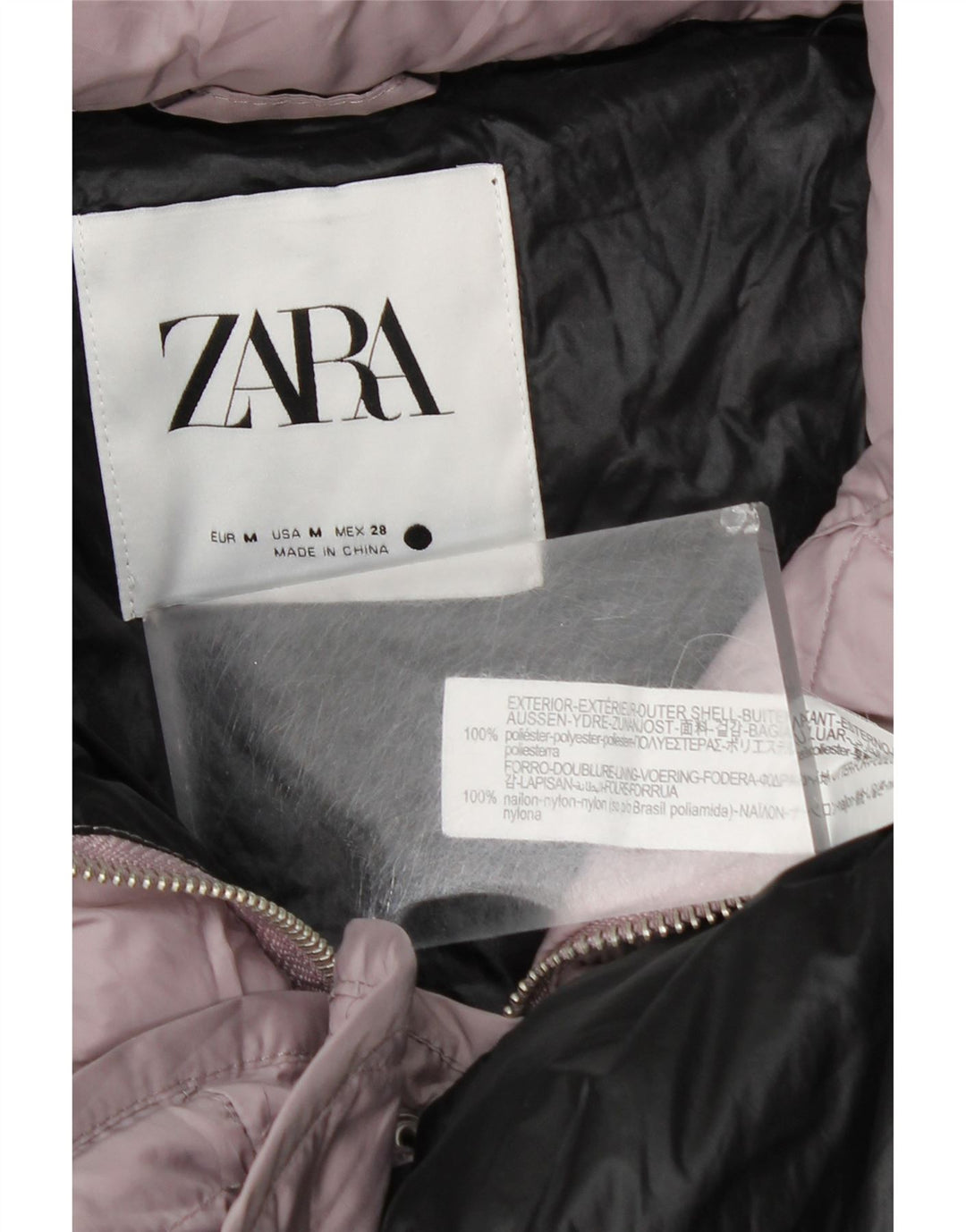Zara Womens Padded Jacket UK 14 Medium Pink Polyester