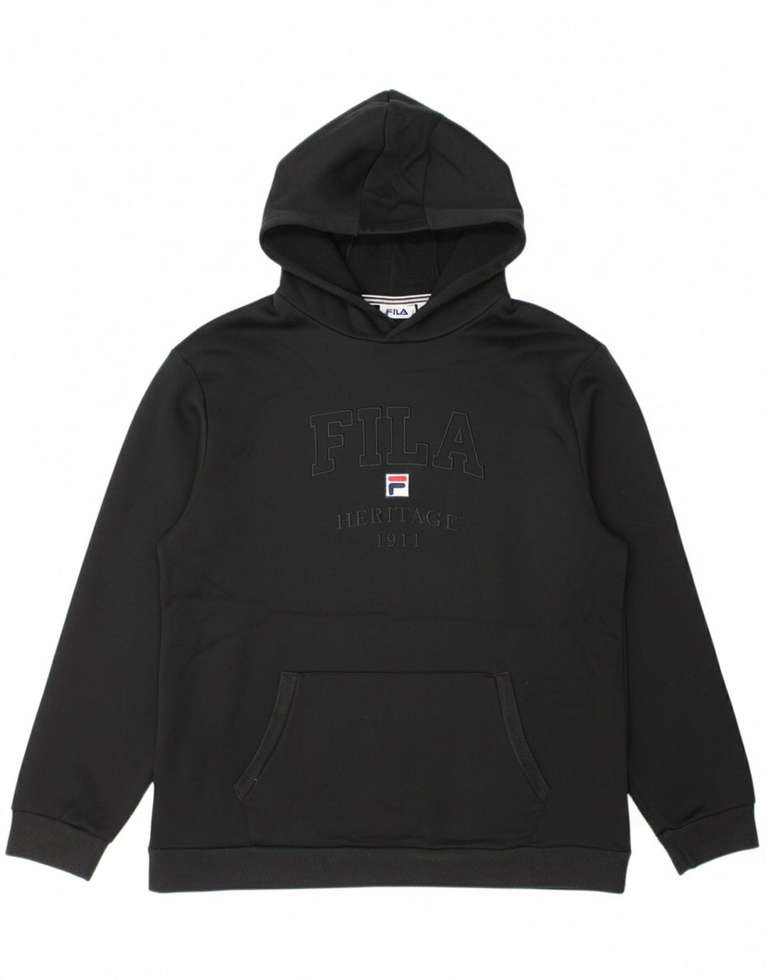 FILA Mens Graphic Hoodie Jumper Large Black Cotton