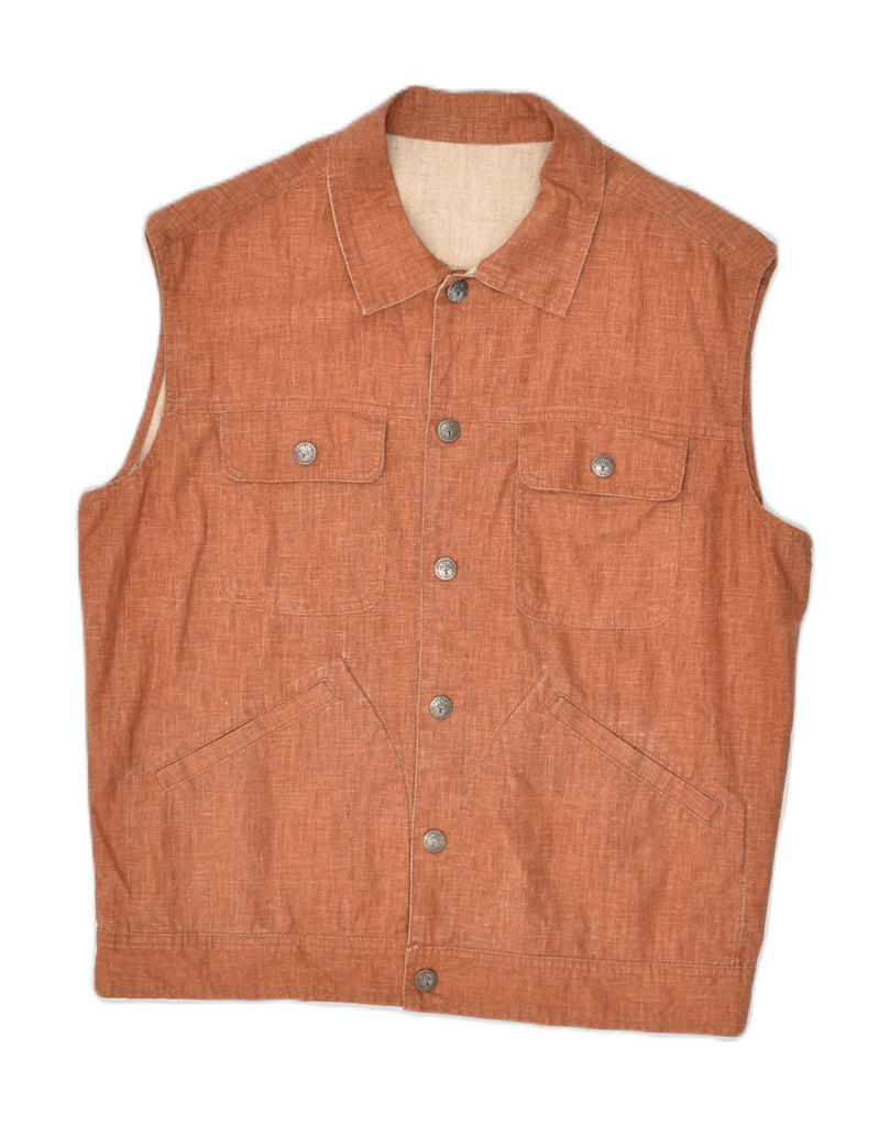 PAL ZILERI Mens Reversible Gilet IT 48 Medium Brown Colourblock | Vintage Pal Zileri | Thrift | Second-Hand Pal Zileri | Used Clothing | Messina Hembry 