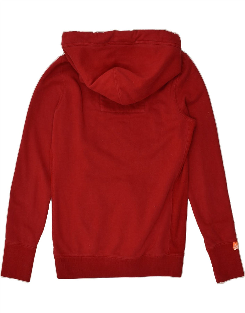 SUPERDRY Womens Graphic Hoodie Jumper UK 14 Medium Red Cotton | Vintage Superdry | Thrift | Second-Hand Superdry | Used Clothing | Messina Hembry 