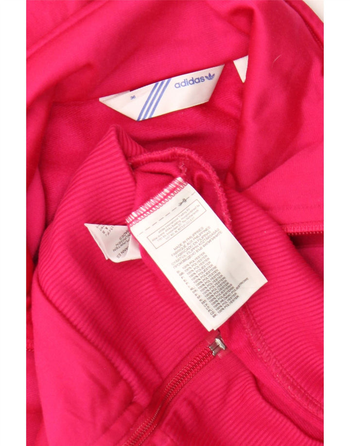 Adidas Womens Graphic Tracksuit Top Jacket IT 36 XS Pink Polyester