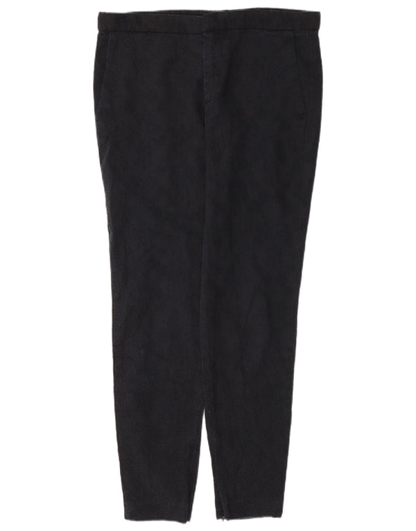 Zara Womens Slim Chino Trousers Medium W28 L28 Navy Blue Paisley