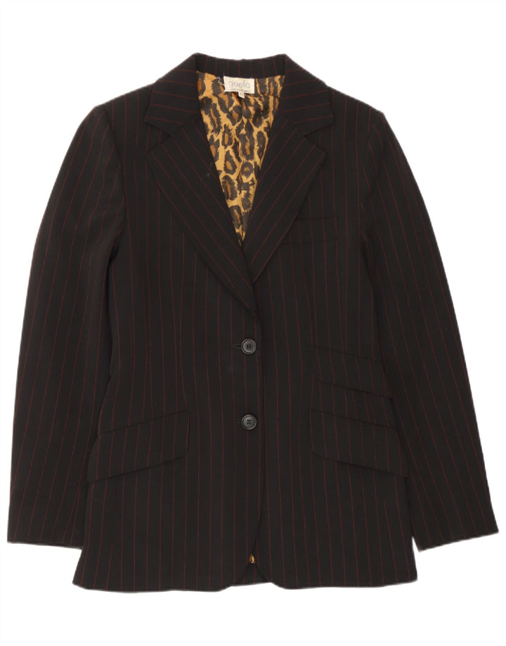 Vintage Womens 2 Button Blazer Jacket IT 42 Medium Black Striped