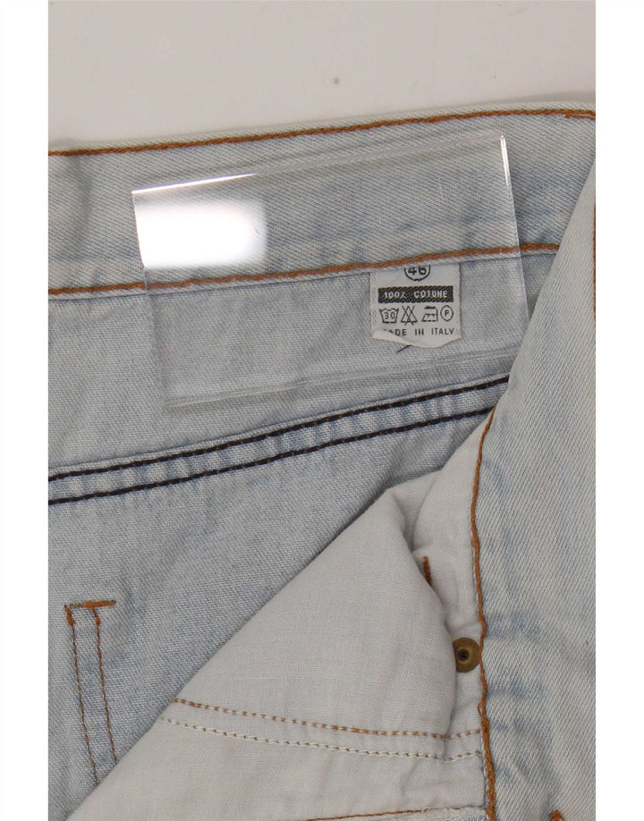 Vintage Womens High Waist Denim Shorts IT 46 Large W30 Blue Patchwork