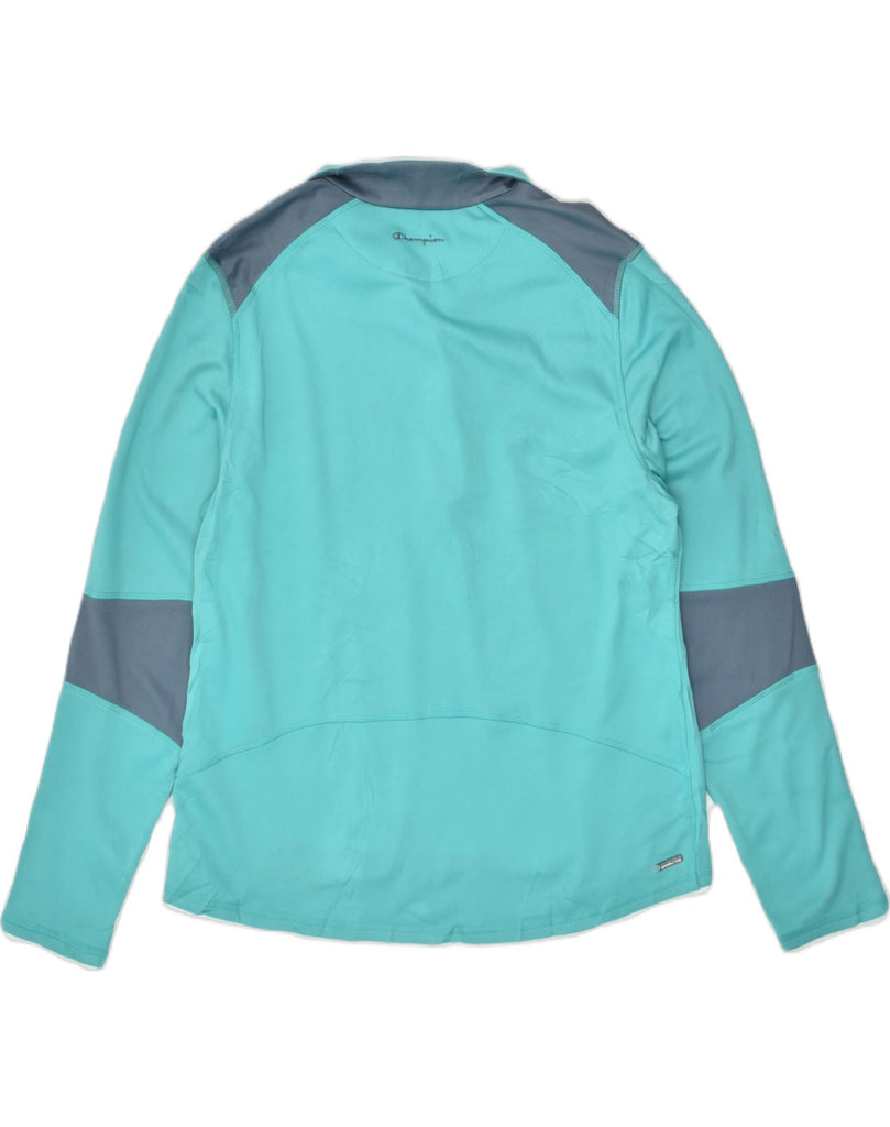 CHAMPION Womens Zip Neck Pullover Tracksuit Top UK 18 XL Turquoise | Vintage Champion | Thrift | Second-Hand Champion | Used Clothing | Messina Hembry 