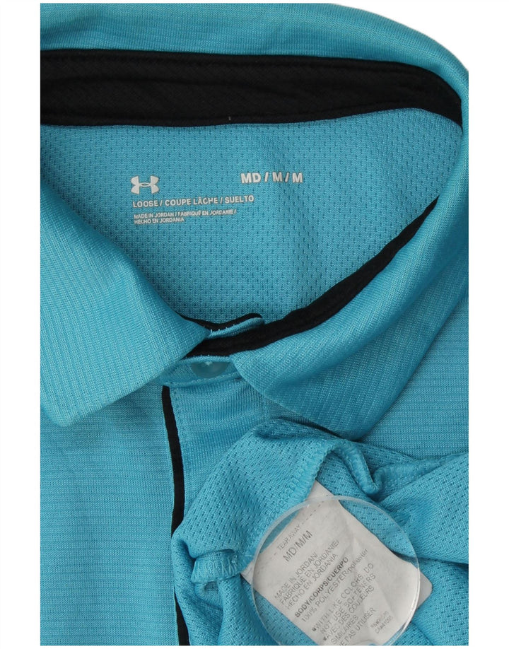 UNDER ARMOUR Mens Loose Fit Polo Shirt Medium Blue Polyester