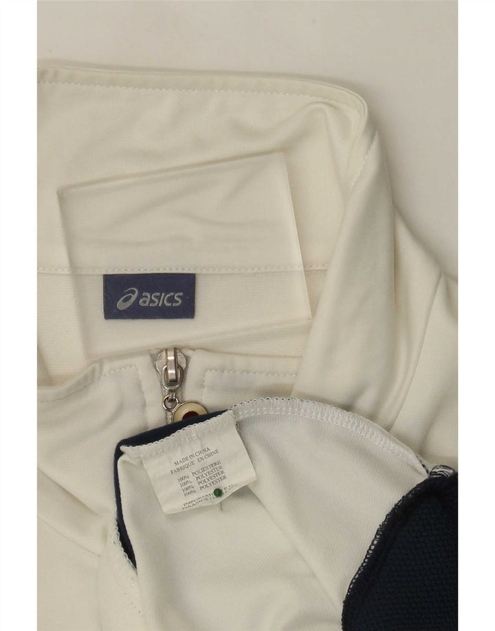 Asics Mens Tracksuit Top Jacket XL White Colourblock Polyester