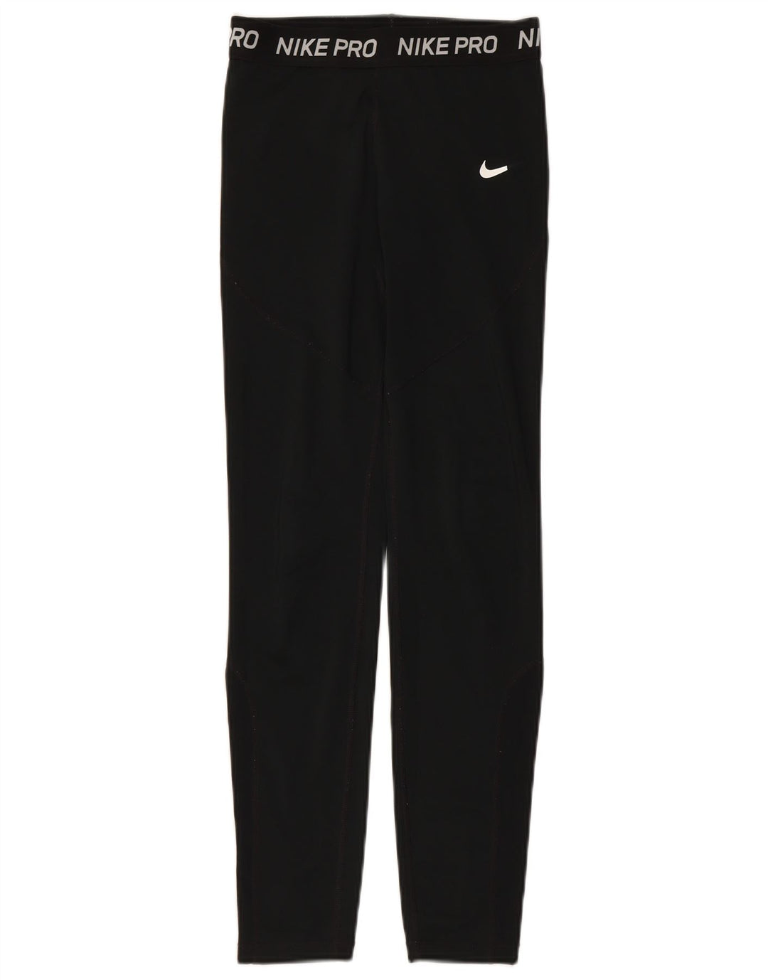 NIKE Girls Dri Fit Graphic Leggings 13-14 Years XL Black Polyester