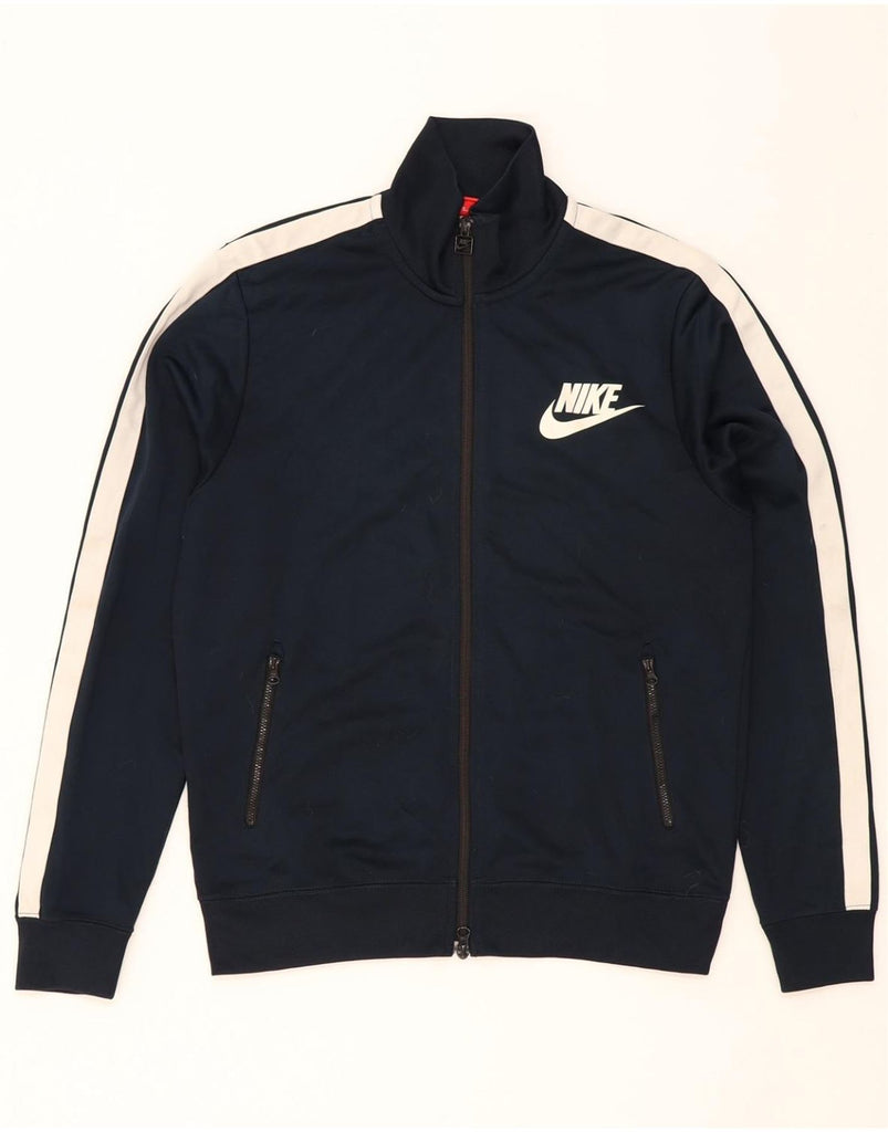NIKE Mens Tracksuit Top Jacket Medium Navy Blue Colourblock Polyester Vintage Nike and Second-Hand Nike from Messina Hembry 