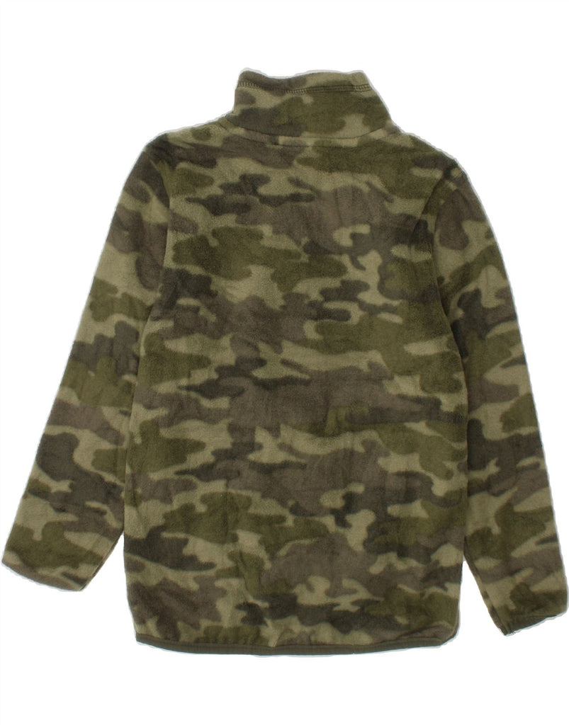 EDDIE BAUER Boys Zip Neck Fleece Jumper 5-6 Years XS Khaki Camouflage Vintage Eddie Bauer and Second-Hand Eddie Bauer from Messina Hembry 