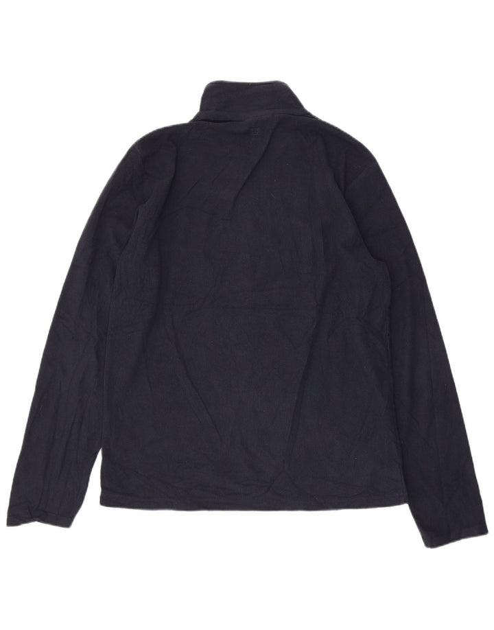 MOUNTAIN WAREHOUSE Mens Zip Neck Fleece Jumper XS Navy Blue Polyester