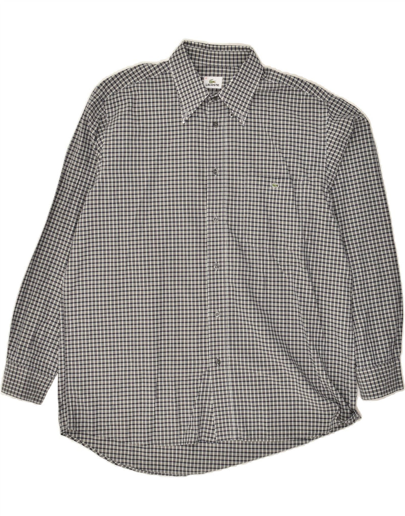 LACOSTE Mens Shirt Size 41 Large Grey Check Cotton Vintage Lacoste and Second-Hand Lacoste from Messina Hembry 