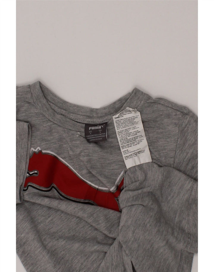 Puma Boys Graphic T-Shirt Top 4-5 Years Grey Cotton