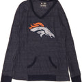 NFL Womens Denver Broncos Graphic Top Long Sleeve UK 12 Medium Navy Blue Vintage NFL and Second-Hand NFL from Messina Hembry 