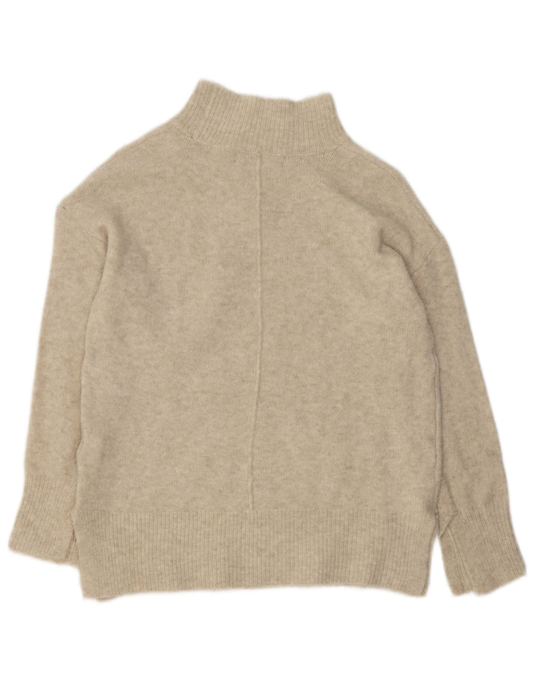 Zara Womens Turtle Neck Jumper Sweater UK 10 Small Beige Acrylic
