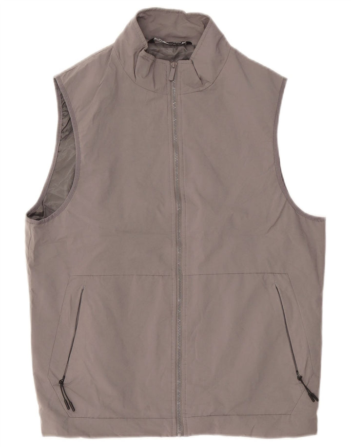 Zara Mens Gilet UK 40 Large Grey Polyester
