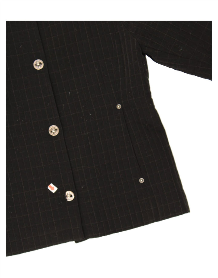 ANNE KLEIN Womens 4 Button Blazer Jacket UK 14 Medium Black Check Vintage Anne Klein and Second-Hand Anne Klein from Messina Hembry 