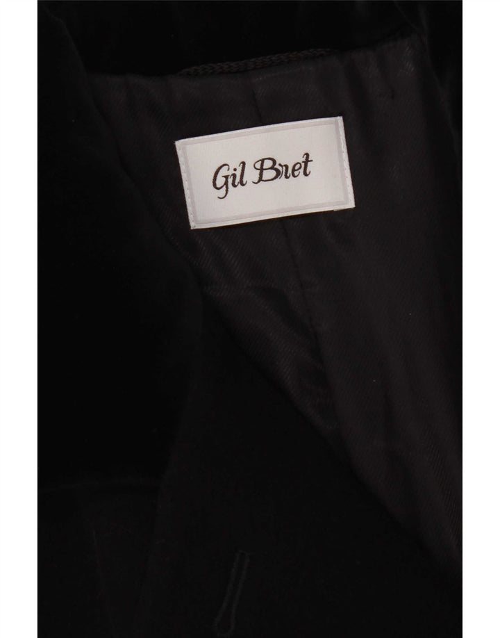 Gil Bret Womens Double Breasted Coat UK 14 Large Black Wool