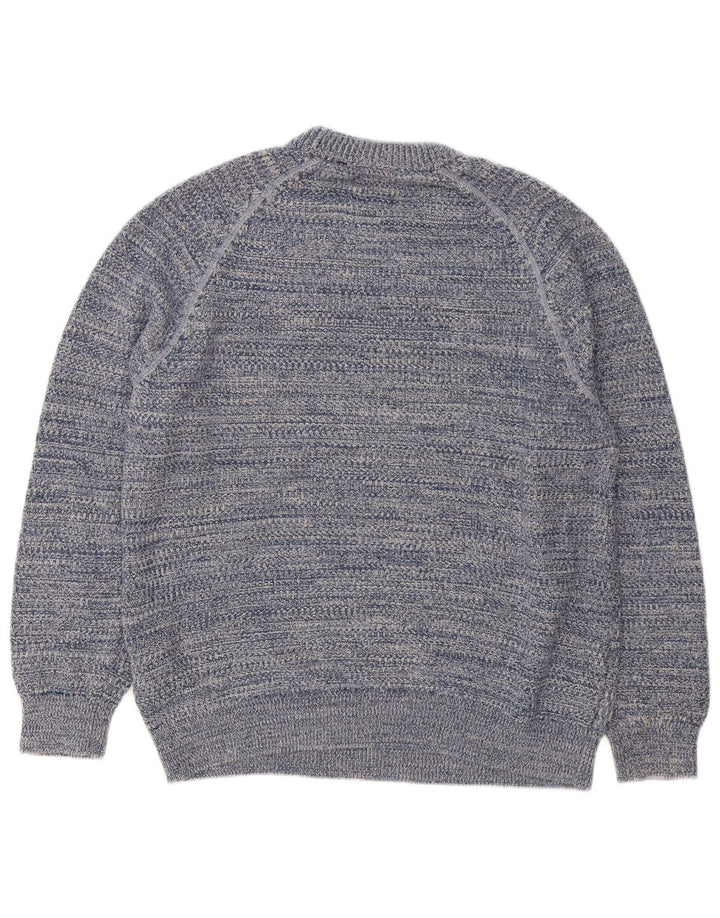 Superdry Mens Crew Neck Jumper Sweater Large Blue Striped Cotton